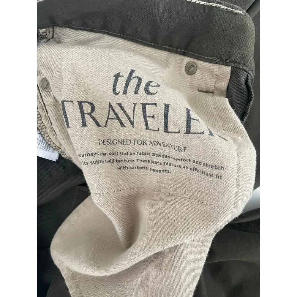 Banana Republic Slim Traveler Pant Olive Green Chinos 31x32
